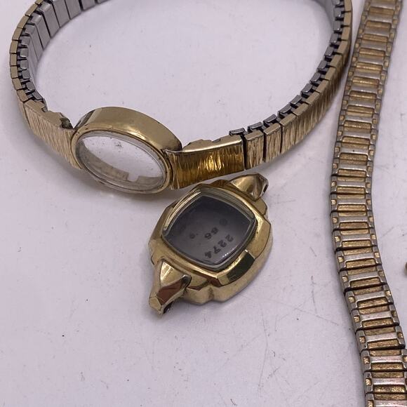 Lot Of Vintage 10k GP Gold Watch Bands Mens Womens Some Wearable 108 Grams